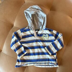 Ben Sherman Blue, Gray, and Cream Striped Kids Hoodie